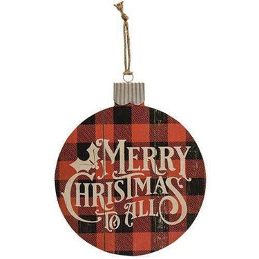 Merry Christmas Buffalo Check Bulb Sign - The Fox Decor